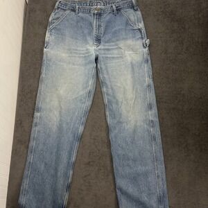 Carhartt denim pants mens size 38x36 blue straight leg vintage workwear